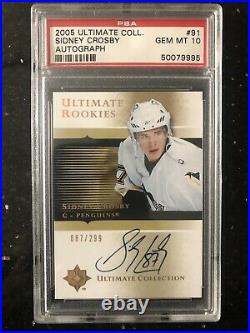05/06 Sidney Crosby Ultimate Collection 087/299 PSA 10 Jersey Number