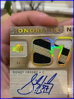 05-06 The cup Sidney Crosby Honorable Numbers Dual Patch Auto /87