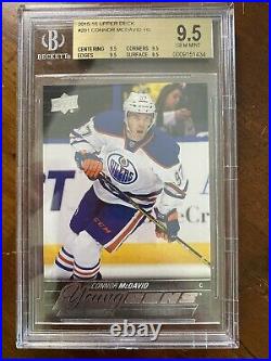 15-16 UD Series 1 Hockey Young Guns 201 Connor McDavid BGS 9.5 True Subs