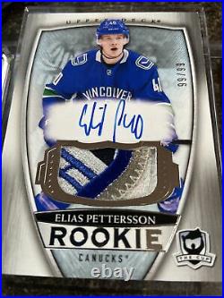 18-19 UD The Cup ELIAS PETTERSSON Rookie Patch Auto 99/99 RPA ARP Top Patch