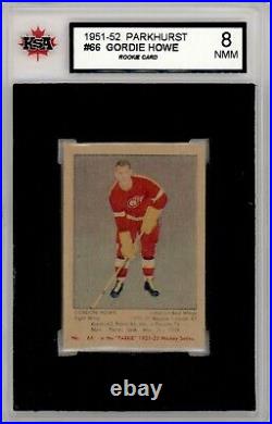 1951 52 Parkhurst #66 Gordie Howe Rookie Card Ksa 8 Near Mint-mint