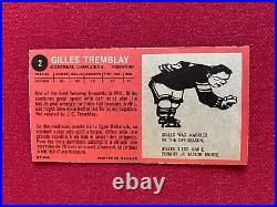 1964-65, Gilles Tremblay, TOPPS, Tall Boy Hockey Card (Scarce / Vintage)