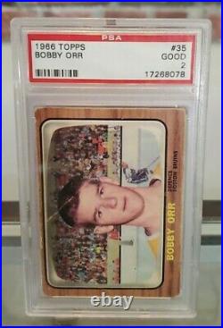 1966/67 Topps Bobby Orr RC Rookie Card #35 PSA 2 (Good Condition) Boston Bruins