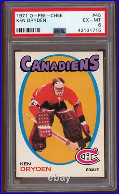 1971 OPC Hockey #45 Ken Dryden Rookie Card RC Graded PSA 6 O-Pee-Chee CENTERED