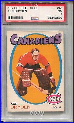 1971 OPC Hockey #45 Ken Dryden Rookie Card RC Graded PSA 7 O-Pee-Chee Canadiens