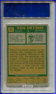 1971 Topps Hockey #45 Ken Dryden Rookie Card RC Graded PSA NM MINT 8 Canadiens