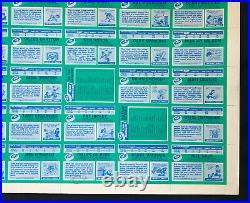 1976 Topps Hockey Uncut Test/Proof Sheet Proofreader marks Backs Only, Giacomin