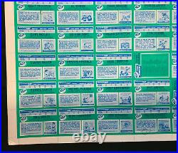 1976 Topps Hockey Uncut Test/Proof Sheet Proofreader marks Backs Only, Giacomin