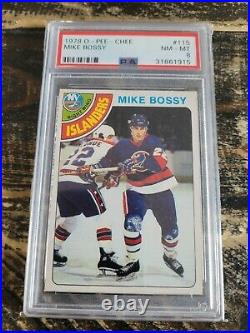 1978-79 O-Pee-Chee Mike Bossy Rookie Card #115 PSA 8 NM-MT Vintage Hockey