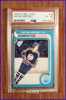 1979-80 O-Pee-Chee #18 Wayne Gretzky Edmonton Oilers Rookie Hockey Card PSA 4 RC
