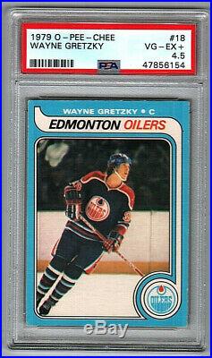 1979-80 O-Pee-chee #18 Wayne Gretzky Oilers Rookie VG-EX+ PSA 4.5
