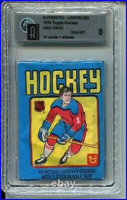 1979 Topps Hockey Card Wax Pack Wayne Gretzky Rookie Year Graded GAI NM MINT 8