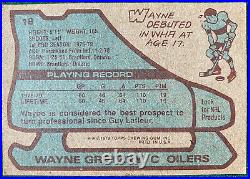 1979 Topps Wayne Gretzky Rookie Card #18. Ungraded, Nice Condition