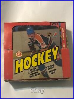 1982-83 OPC O-Pee-Chee Hockey Card Wax Pack Box Gretzky, Fuhr RC 48 Packs