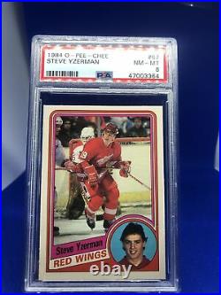 1984-85 OPC O-Pee-Chee Steve Yzerman #67 Rookie Card RC PSA 8 Detroit Red Wings