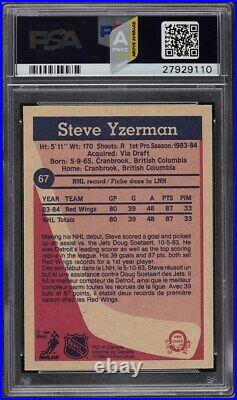 1984 O-Pee-Chee Hockey Steve Yzerman ROOKIE RC #67 PSA 10 GEM MINT (PWCC-A)