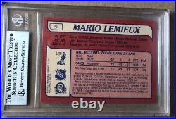 1985 O-Pee-Chee Mario Lemieux # 9 Rookie Card Graded BGS 8.5 NM MINT+ OPC WOW