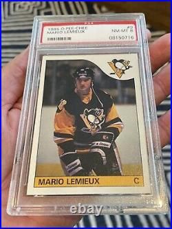 1985 O-Pee-Chee OPC Mario Lemieux #9 Rookie RC PSA 8 (Top Sports Cards)