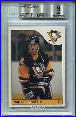 1985 Topps Hockey #9 Mario Lemieux Penguins Rookie Card RC Graded BGS MINT 9