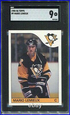1985 Topps Hockey #9 Mario Lemieux Penguins Rookie Card RC Graded SGC MINT 9
