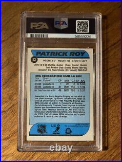 1986-87 O-PEE-CHEE Patrick Roy #53 PSA 5 EX RC Rookie Card 1986 OPC HHOF