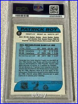 1986-87 O-Pee-Chee #53 Patrick Roy ROOKIE CARD PSA 7 NM