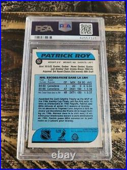 1986-87 O-Pee-Chee Patrick Roy Rookie Card #53 PSA 9 MINT Hockey