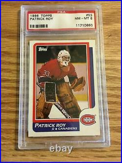 1986 Patrick Roy Topps Rookie Card Psa Graded 8 Nm-mt