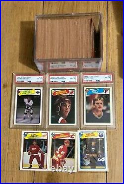 1988-89 O-Pee-Chee hockey complete set 1-264, includes 3 PSA graded cards