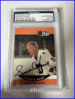 1990 Pro Set Hockey Gordie Howe Autograph Card Slabbed By Psa/dna