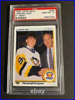 1990 UPPER DECK #356 JAROMIR JAGR RC Rookie Card PSA 10 Penguins PRISTINE