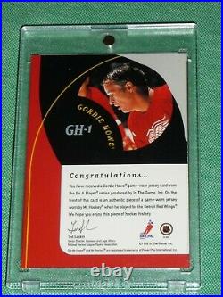 1998-99 BAP GORDIE HOWE All-Star Legend Jersey Patch AUTO 1st AUTO JERSEY Card