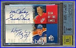 2000-01 Sp Authentic Sign Of The Times Gordie Howe Wayne Gretzky Autograph Card