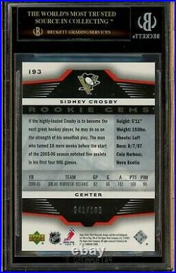2005-06 Black Diamond Ruby #193 Sidney Crosby RC /100 BGS 10 Black Label POP 1