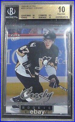 2005-06 Sidney Crosby Fleer Ultra Rc Rookie Card Bgs 10 Pristine 1 Of 59 Rare