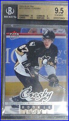 2005-06 Sidney Crosby Fleer Ultra Rc Rookie Card Bgs 9.5 Gem Mint