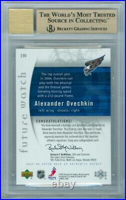 2005-06 Sp Authentic #190 Alexander Ovechkin Rc Rookie Auto Future Watch Bgs 10