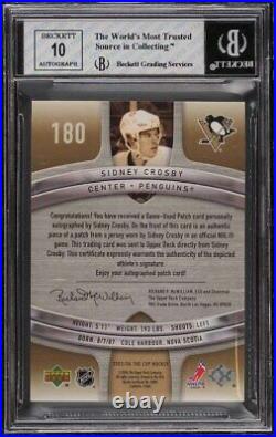 2005-06 UD The Cup Gold Rainbow Sidney Crosby ROOKIE AUTO PATCH /87 #180 BGS 7.5