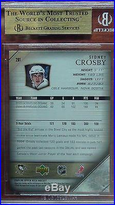 2005-06 UD YOUNG GUNS #201 SIDNEY CROSBY ROOKIE BGS 9.5 With10 HIGH SUBS POP 1536