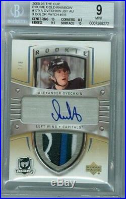 2005-06 U. D. Ice Premieres Auto Patches Alexander Ovechkin Rookie Bgs 9.5 5/10