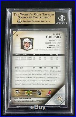 2005 2005-06 UPPER DECK SIDNEY CROSBY YOUNG GUNS ROOKIE 201 BGS 9.5 with10 PENS