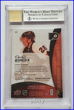 2008-09 Ultimate Collection #66 Claude Giroux Rookie Autograph BGS 9 Mint /399