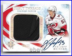 2010-11 Ultimate Collection Jeff Skinner Debut Threads Patch Autograph #22/25