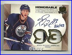2011-12 UD The Cup Honorable Numbers RYAN NUGENT HOPKINS Patch Autograph #82/93