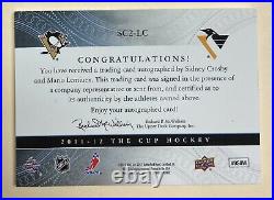 2011-12 Upper Deck SIDNEY CROSBY MARIO LEMIEUX Stanley Cup On-Card AUTO #6/25