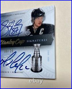 2011-12 Upper Deck SIDNEY CROSBY MARIO LEMIEUX Stanley Cup On-Card AUTO #6/25