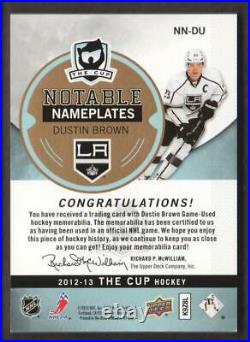 2012-13 The Cup Notable NAMEPLATE PATCH Letter O #NN-DU Dustin Brown 3/5 Kings