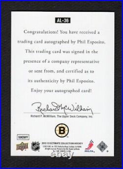 2012-13 Ultimate Collection 1997 Legends Autograph AL-36 Phil Esposito Group A