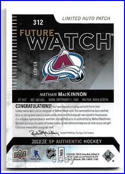 2013-14 SP Authentic #312 NATHAN MacKINNON Future Watch Patch Autograph #59/100