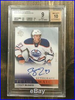 2015-16 Sp Authentic CONNOR McDAVID Future Watch auto RC Rookie /999 bgs9 bgs 9
